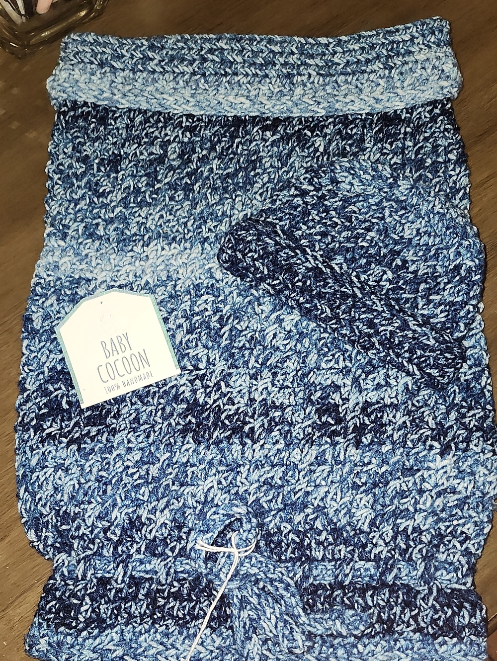 Crochet Baby Cocoon - Blue Multi